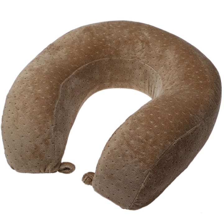 Coussin Cervical de Voyage Ergonomique en U - Brun clair